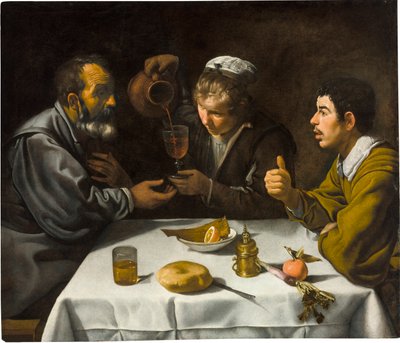 Le dejeuner - Śniadanie, autorstwa Velazqueza, Diego (1599-1660). olej na płótnie, ok. 1618. Wymiar : 96x112 cm. Muzeum Szepmuveszeti, Budapeszt autorstwa Diego Velázquez