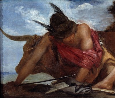 Szczegóły Merkurego i Argosa Merkurego. Obraz Diego Velasqueza (1599-1660) autorstwa Diego Velázquez