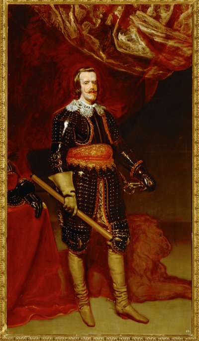 Filip IV w zbroi, z lwem u stóp... (obraz na płótnie) autorstwa Diego Rodriguez de Silva y Velazquez