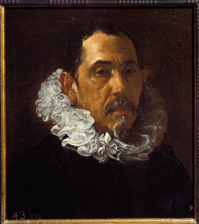 Portret Francisco Pacheco, hiszpańskiego malarza (1564-1654). Obraz Diego Rodrigueza de Silva y Velasquez (1599-1660), ok. 1620 r. Olej na płótnie. Wymiary: 0,40X0,36m. Madryt. Muzeum Prado autorstwa Diego Velázquez