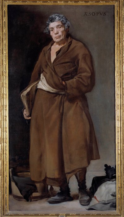 Portret greckiego pisarza Esope (Esop lub Esop, VI wiek pne), który wynalazł bajkę Obraz Diego Rodrigueza de Silva y Velasquez (1599-1660) autorstwa Diego Velázquez
