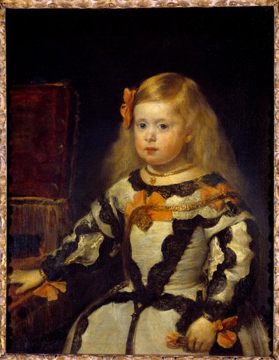 Portret infantki Marii Małgorzaty (1651-1673), córki Filipa IV. Obraz Diego Velasqueza (Velazquez autorstwa Diego Velázquez