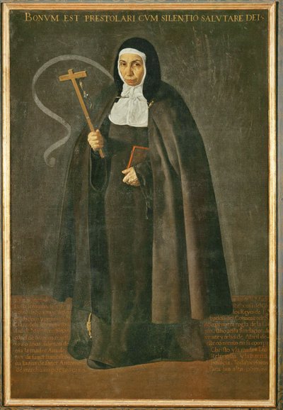 Czcigodna matka Jeronima de la Fuente, zakonnica w klasztorze Santa Isabel de los reyes ... (obraz na płótnie) autorstwa Diego Rodriguez de Silva y Velazquez