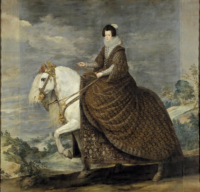 Królowa Elżbieta Burbon na koniu autorstwa Diego Velázquez