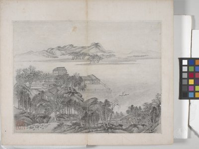 Album Malarstwa Pejzażowego (tusz na papierze) autorstwa Ding Yunpeng