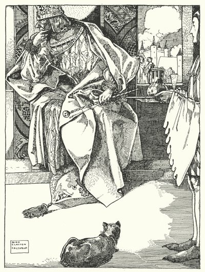 „Król odmówił wszelkiego poczęstunku” (grawerunek) autorstwa Dion Clayton Calthrop
