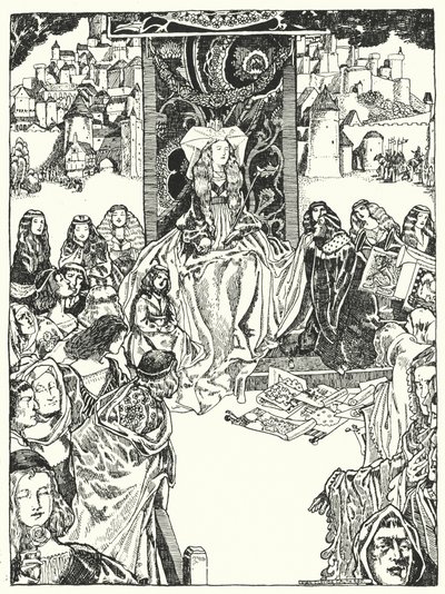 Księżniczka i zalotnicy (grafika) autorstwa Dion Clayton Calthrop