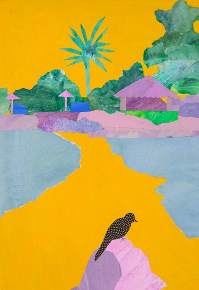 Brazylijska plaża (kolaż) autorstwa Dione Verulam