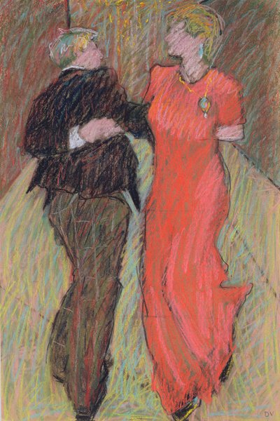 Taniec w Paryżu, 2006 (pastel na papierze) autorstwa Dione Verulam
