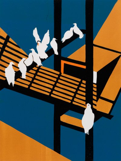 Harbour Doves (redukcja lino) autorstwa Dione Verulam