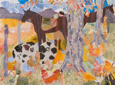 Początek dnia, Pireneje, 2016 (kolaż) autorstwa Dione Verulam