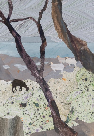 Mokry dzień nad morzem (kolaż) autorstwa Dione Verulam