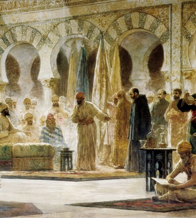 Abd Al-Rahman III, fragment obrazu Dionisa Baixerasa w Verdaguer autorstwa Dionisio Baixeras Verdaguer