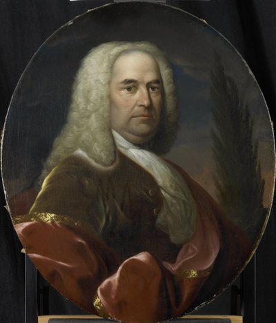 Portret Hugo du Bois, dyrektora Izby Rotterdamskiej Holenderskiej Kompanii Wschodnioindyjskiej, wybranego 1734 autorstwa Dionys van Nijmegen