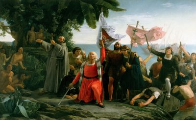 Pierwsze lądowanie Krzysztofa Kolumba w Ameryce, 1862. autorstwa Dioscoro Teofilo Puebla Tolin