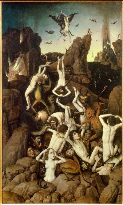 Piekło. Upadek reprimerów. Obraz Dircka (Dieric, Dirk) Pochyla stary (Starszy) (1410-1475) Ec. Hol. autorstwa Dirck Bouts