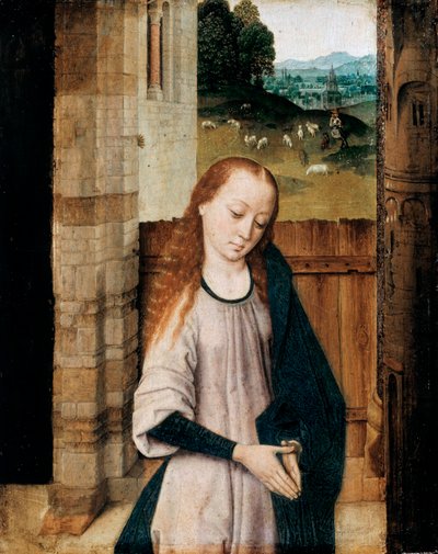 „Dziewica w adoracji” (Dziewica w adoracji) Obraz Dirka Boutsa (1410/20-1475) autorstwa Dirck Bouts