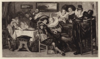 Posiłek (grawerunek) autorstwa Dirck Hals