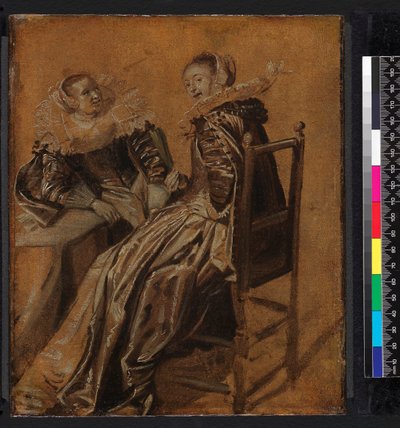 Dwie panie siedzące przy stole, 1625-1628 autorstwa Dirck Hals
