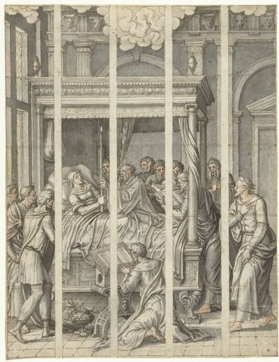 Śmierć Maryi Panny autorstwa Dirck Pietersz. Crabeth