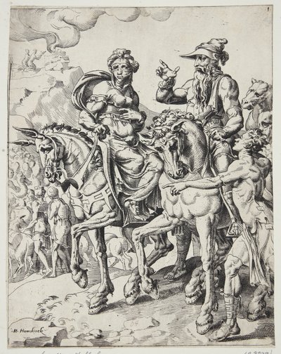 Abraham i Sara wkraczają do Egiptu autorstwa Dirck Volckertsz. Coornhert
