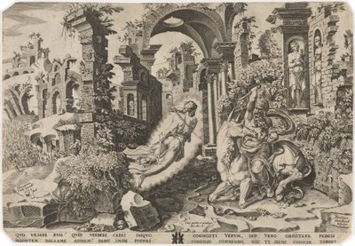 Balaam i Anioł autorstwa Dirck Volckertz Coornhert, after Maerten van Heemskerck