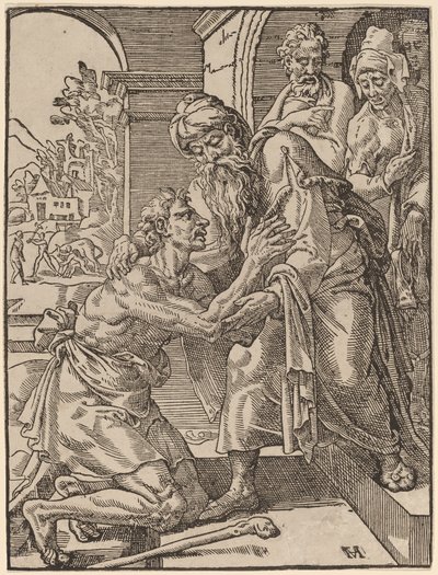 Powrót syna marnotrawnego autorstwa Dirck Volckertz Coornhert after Maerten van Heemskerck