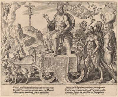 Triumf Chrystusa autorstwa Dirck Volckertz Coornhert after Maerten van Heemskerck