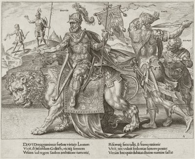 Triumf Dawida autorstwa Dirck Volckertz Coornhert after Maerten van Heemskerck