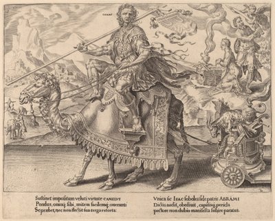 Triumf Izaaka autorstwa Dirck Volckertz Coornhert after Maerten van Heemskerck