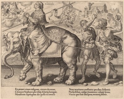 Triumf św. Szczepana autorstwa Dirck Volckertz Coornhert after Maerten van Heemskerck