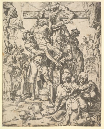 Zejście z krzyża, od upadku i zbawienia ludzkości przez życie i Pa…, 1548. autorstwa Dirck Volkertsen Coornhert
