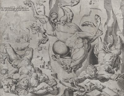 Świat ginący wraz z wiedzą i miłością, z Nieskrępowanego świata, tabl. 4..., 1550. autorstwa Dirck Volkertsen Coornhert