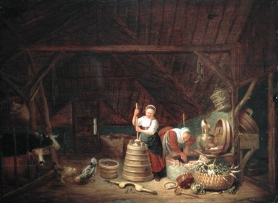 Dutch Barn (olej na panelu) autorstwa Dirck Wyntrack