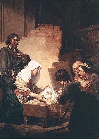 Adoracja pasterzy autorstwa Dirck de Bray