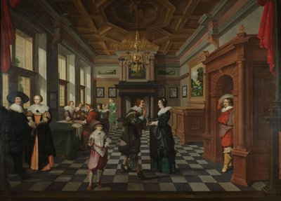 Siedmioczęściowa sekwencja dekoracyjna: wnętrze, 1630-32 autorstwa Dirck van Delen