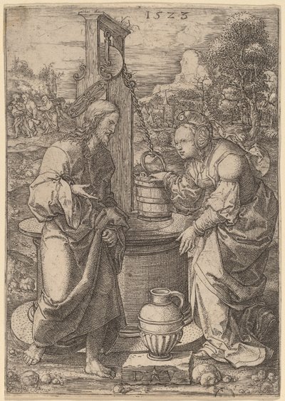 Chrystus i Niewiasta Samarii autorstwa Dirk Jacobsz Vellert