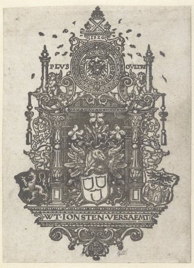 Herb antwerpskiej gildii św. Łukasza, 1526 autorstwa Dirk Jacobsz Vellert