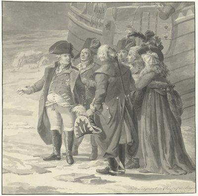 Wyjazd Wilhelma V do Anglii, 18 stycznia 1795 r. autorstwa Dirk Langendijk