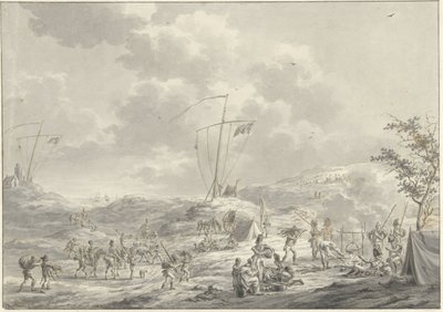 Obóz armii rosyjskiej w Callantsoog w 1799 r. autorstwa Dirk Langendijk