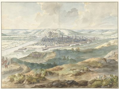 Widok Namur od wschodu podczas oblężenia 1695 autorstwa Dirk Maas