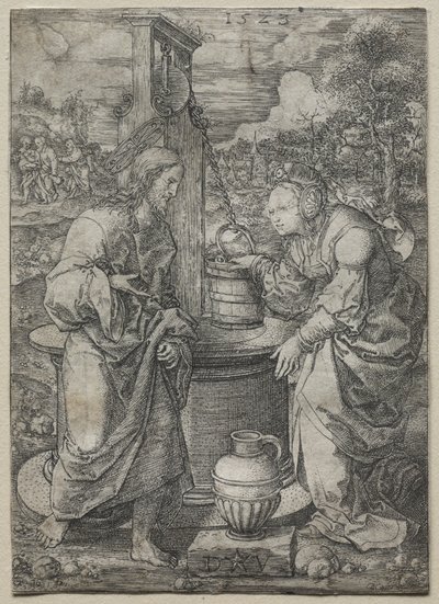 Chrystus i Niewiasta Samarii autorstwa Dirk Vellert