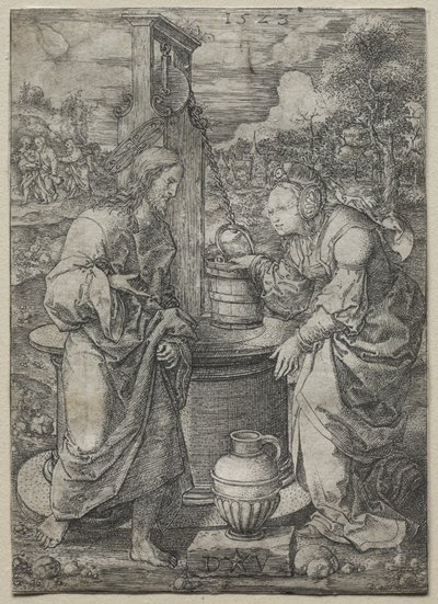 Chrystus i Kobieta z Samarii, 1523. autorstwa Dirk Vellert