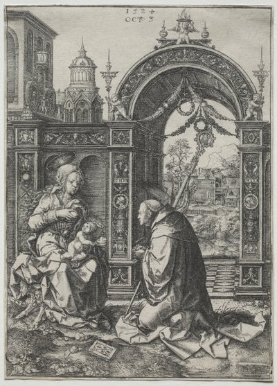 Wizja św. Bernarda, 1524. autorstwa Dirk Vellert