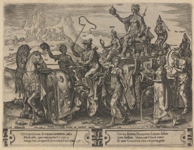 Triumf bogactwa, 1564 autorstwa Dirk Volkertsz. Coornhert
