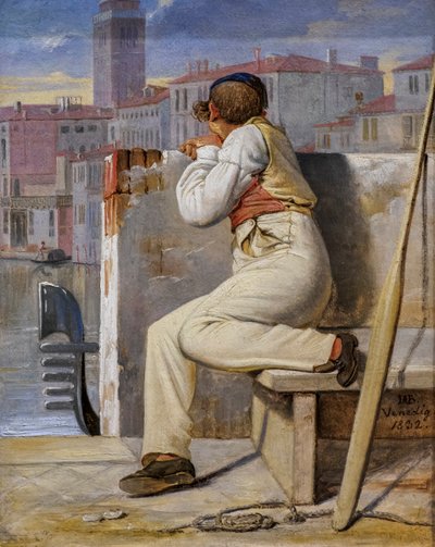 Gondolier, Wenecja autorstwa Ditlev Conrad Blunck
