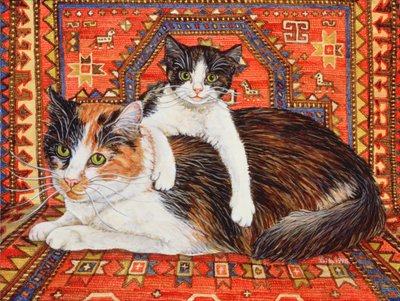 Kit-Cat-Carpet, 1995 (akryl na panelu) autorstwa Ditz