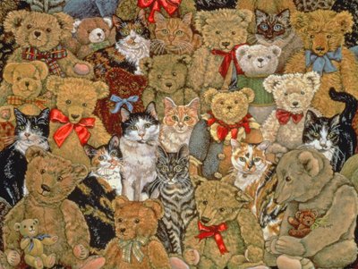 Tedcats, 1997 (akryl na panelu) autorstwa Ditz