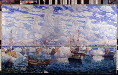 Flota Rosji Piotra I (znana jako Wielka autorstwa Dmitri Nikolayevich Kardovsky