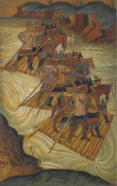 Przeprawa przez rzekę autorstwa Dmitri Semyonovich Stelletsky